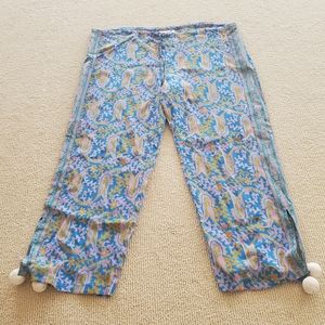 Figue Silk BOHO Drawstring Pants, S